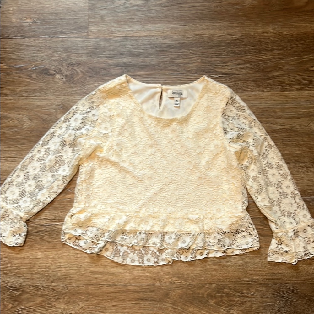 Cream Lace girls top